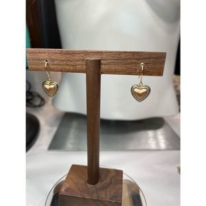 SOLD!! 14k tri tone gold heart dangle earrings